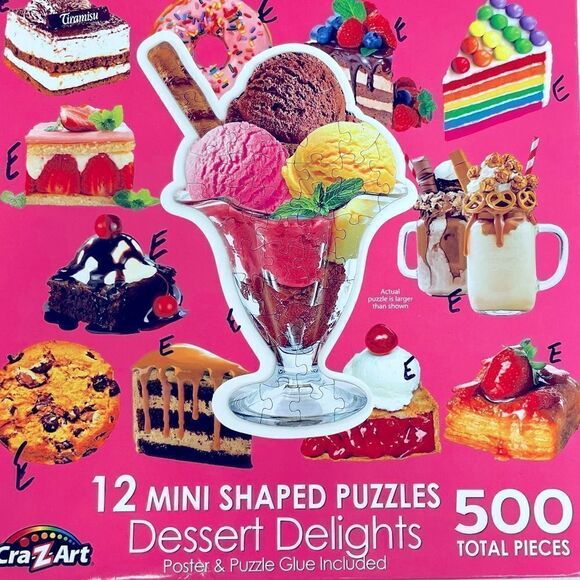12 Shaped Mini Puzzles -Deserts. Everything is included, and it’s sorted! - Picture 1 of 5